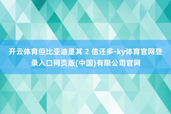 开云体育但比亚迪是其 2 倍还多-ky体育官网登录入口网页版(中国)有限公司官网