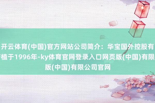 开云体育(中国)官方网站公司简介：华宝国外控股有限公司莳植于1996年-ky体育官网登录入口网页版(中国)有限公司官网
