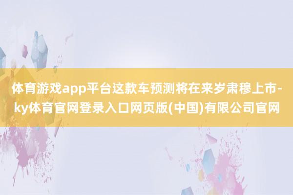 体育游戏app平台这款车预测将在来岁肃穆上市-ky体育官网登录入口网页版(中国)有限公司官网