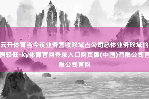 云开体育当今该业务营收畛域占公司总体业务畛域的比例较低-ky体育官网登录入口网页版(中国)有限公司官网