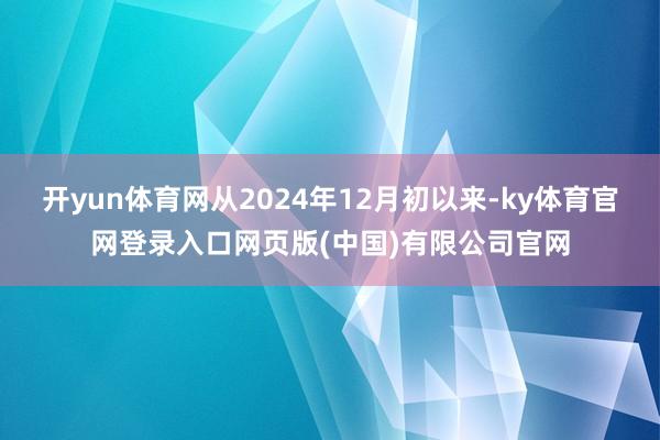 开yun体育网从2024年12月初以来-ky体育官网登录入口网页版(中国)有限公司官网