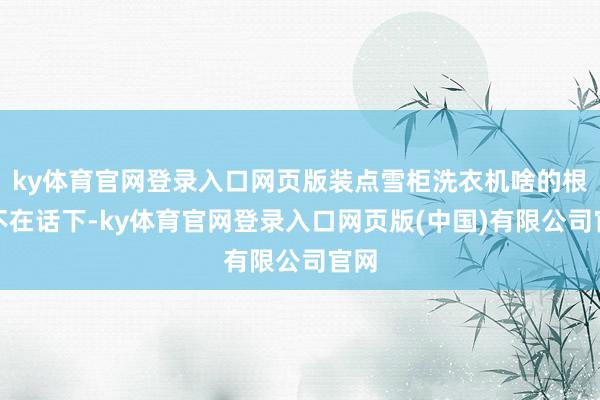 ky体育官网登录入口网页版装点雪柜洗衣机啥的根底不在话下-ky体育官网登录入口网页版(中国)有限公司官网