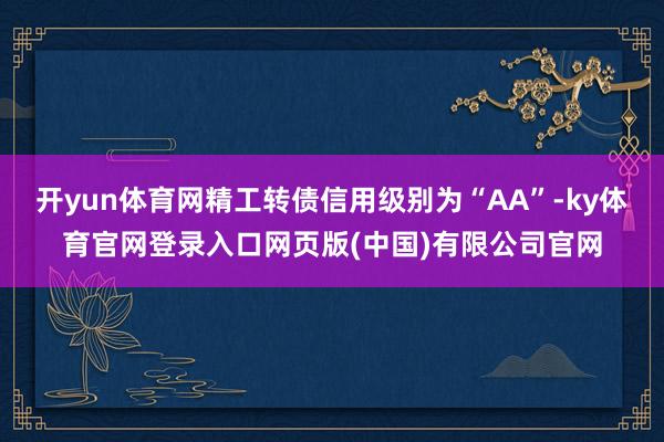 开yun体育网精工转债信用级别为“AA”-ky体育官网登录入口网页版(中国)有限公司官网